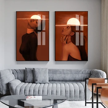 

Abstract Figure Sunrise Scene Women Wall Art Canvas Painting Picture Posters Prints Gallery Living Room Interior Home Decor