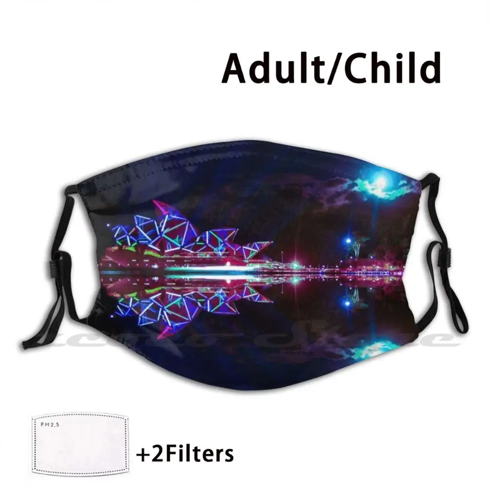 

Яркая маска с моющимся фильтром «сделай сам» из Сидней оперы Pm2.5, трендовый дом Сидней оперы, яркие огни, Австралия, световое шоу