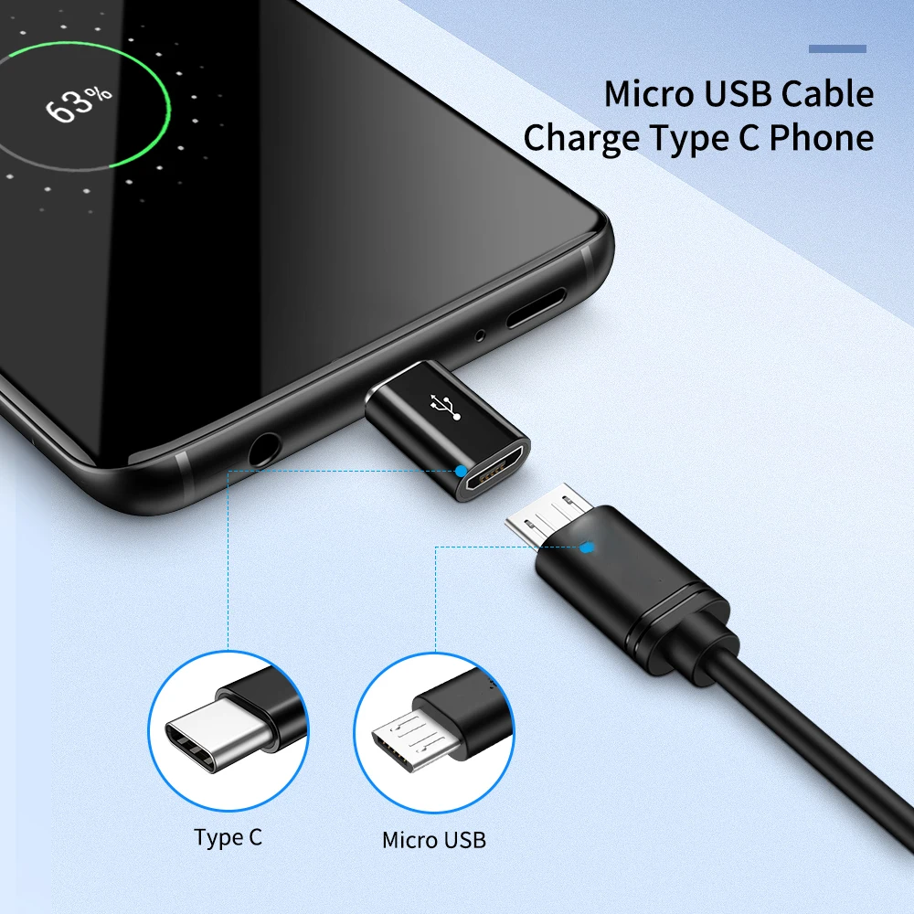 

KISSCASE USB Type-C Male Connector to Micro USB Female Converter Portable USB-C Data Adapter Type USB C Universal Phone Device