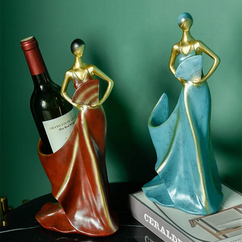 Beauty wine rack Home Decoration Desktop Art New Chinese Manual Crafts Resin Hand painted gold Household products | Дом и сад