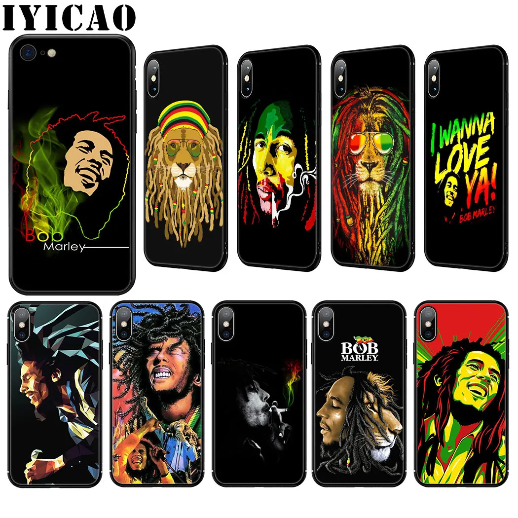 Мягкий силиконовый чехол Bob Marley для iPhone 11 Pro Max XR X XS 8 7 6 6S Plus 5 5S SE | Мобильные