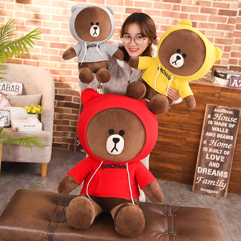 Коричневый медведь чучело одет Медведь Kawaii мультфильм плюшевые игрушки дети подарок на день рождения