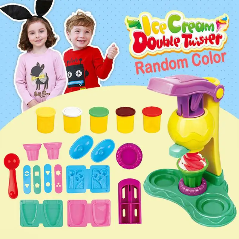 

3D educational toys DIY handmade flour green clay Colorful plastic mold fun interactive toys ice cream
