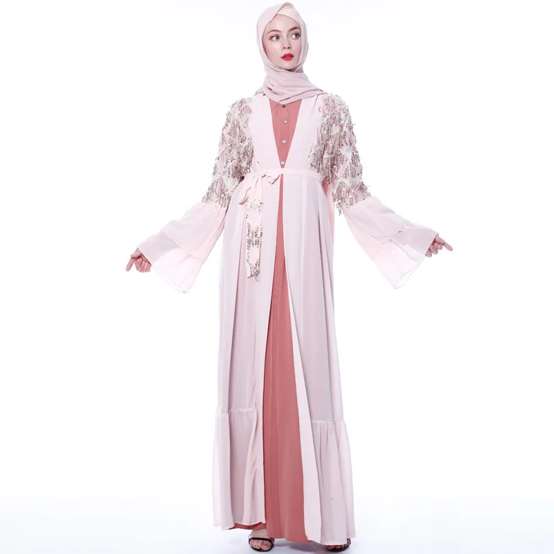 Роскошные блесток абайя, кафтан арабский мусульманский платье хиджаб женщин Caftan халат Femme Musulmane Longue Vestidos турецкие платья Elbise