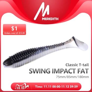 BEST OFFER ❤️ MEREDITH Swing Impact FAT Fishing Lures 75mm 85mm 180mm Paddle Tail Lures Wobbler Fishing soft Lure For bass Silicone Bait - discount item 20% OFF Sports & Entertainment