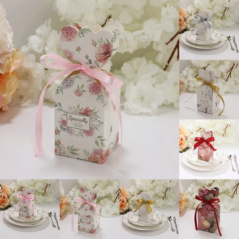 Wedding Sweet Cake Candy Boxes Gift Box Birthday Party Favour Baby Shower-Favors