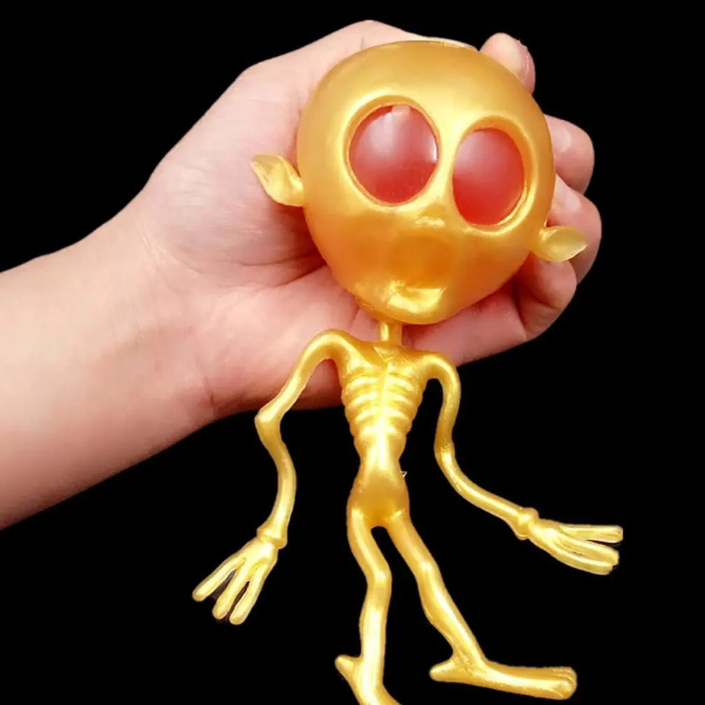 Funny Design Vent toy Luminous Skull Aliens Ball Decompression Toys Gags Practical Jokes Squeeze Skeleton Toys Squeeze