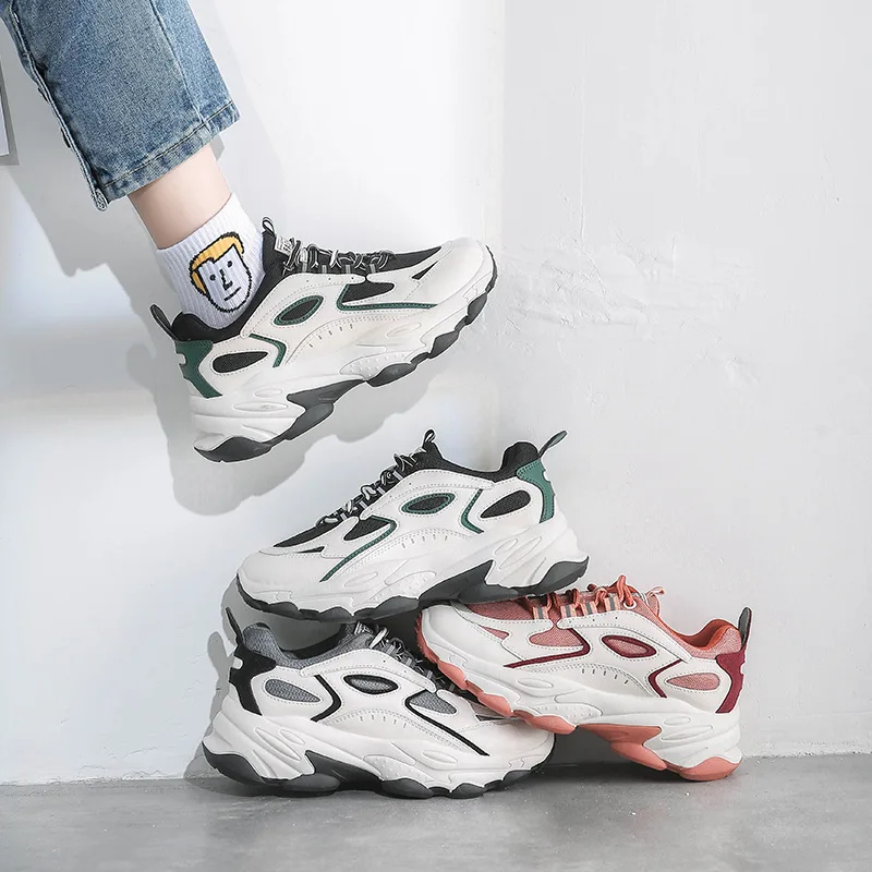 

2020 Spring New Style INS Fashion Versatile Dad Shoes Women's Korean-style Ultra-Fire Red Students Thick Bottomed Breathable Ath