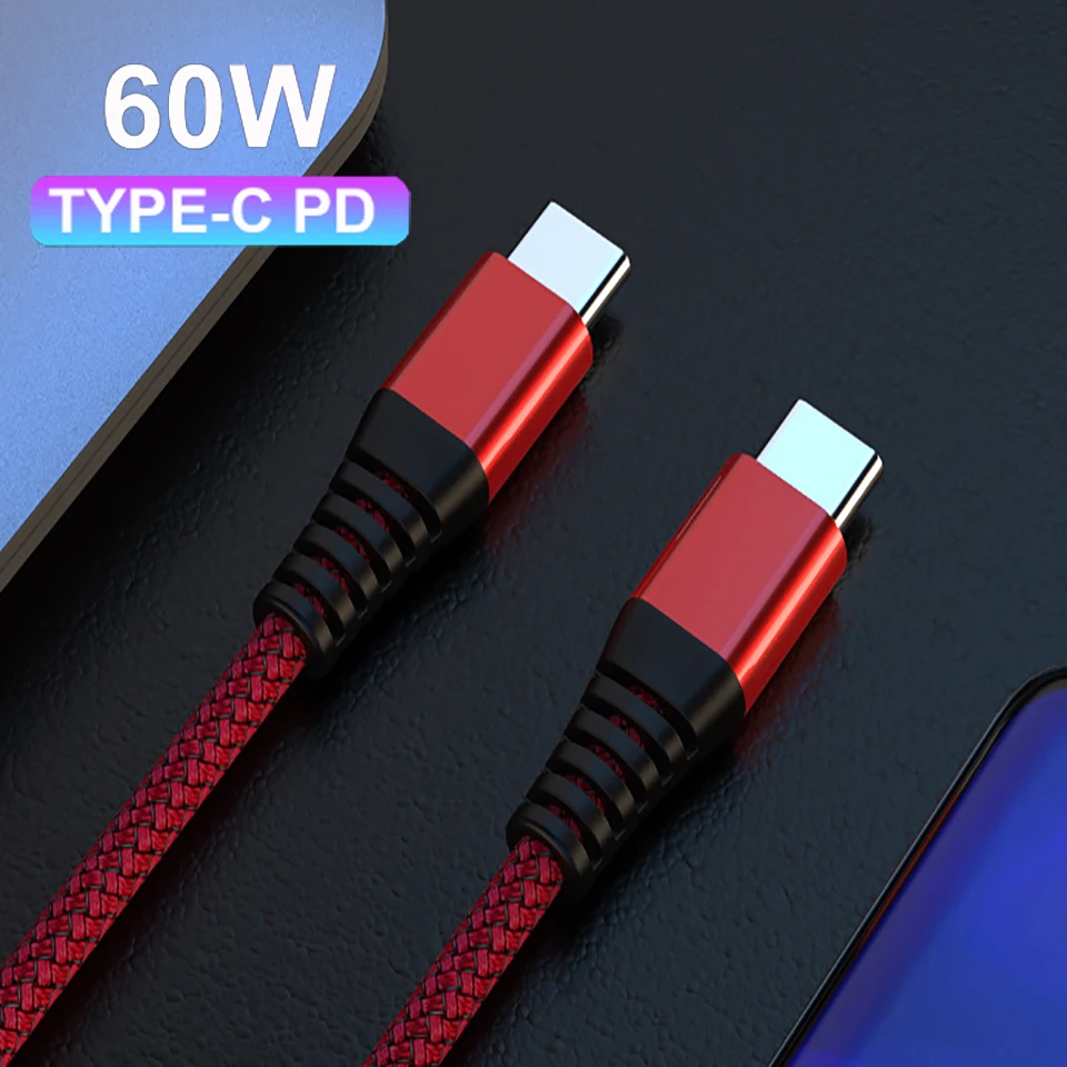 60 Вт USB C к usb type-C кабель для huawei mate 20 P30 PD QC 4 0 Быстрая зарядка передачи данных Macbook
