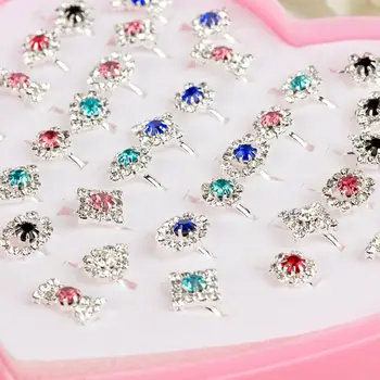 

Cartoon Shiny Rhinestone Ring Children Kids Girls Rings Party Gifts Dress Up Action Figures Toy 72XC