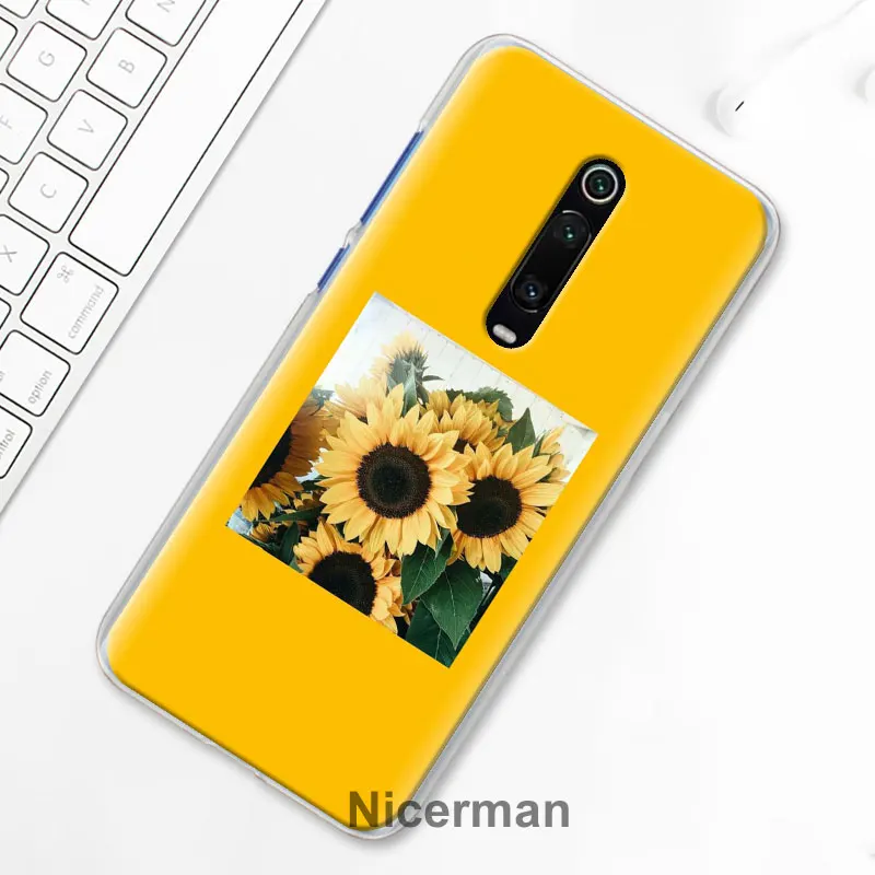 Желтый цветок подсолнуха чехол для телефона для Xiaomi Mi 9T CC9 CC9E A3 A1 A2 9 Pro 8 9 Lite 5X 6X играть Poco F1 в твердом переплете
