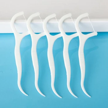 

50pcs 7.5cm Dental Floss Flosser Picks Teeth Toothpicks Stick Tooth Clean Oral Care Polymer Superfine Dental Floss