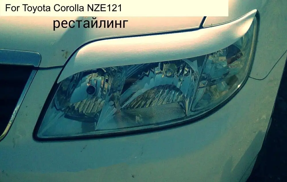 Para Toyota Corolla nze121 2004 + forros para faros delanteros, pestañas,  cejas, luces de plástico claro|Cubiertas de lámparas| - AliExpress