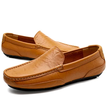 

Sepatu Pria Men Shoes Driver Size 37-47 Scarpe Uomo Casual Leather Genuine Leather High Quality Slip on Black Loafers Summer