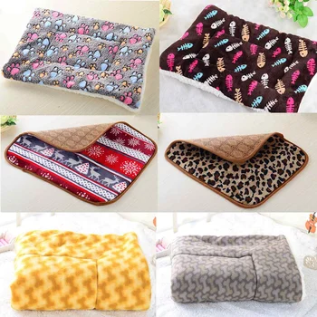 

New Thickened Pet Soft Fleece Pad Blanket Bed Mat For Puppy Dog Cat Sofa Cushion Home Washable Rug Keep Warm for Pet Sleeping Co