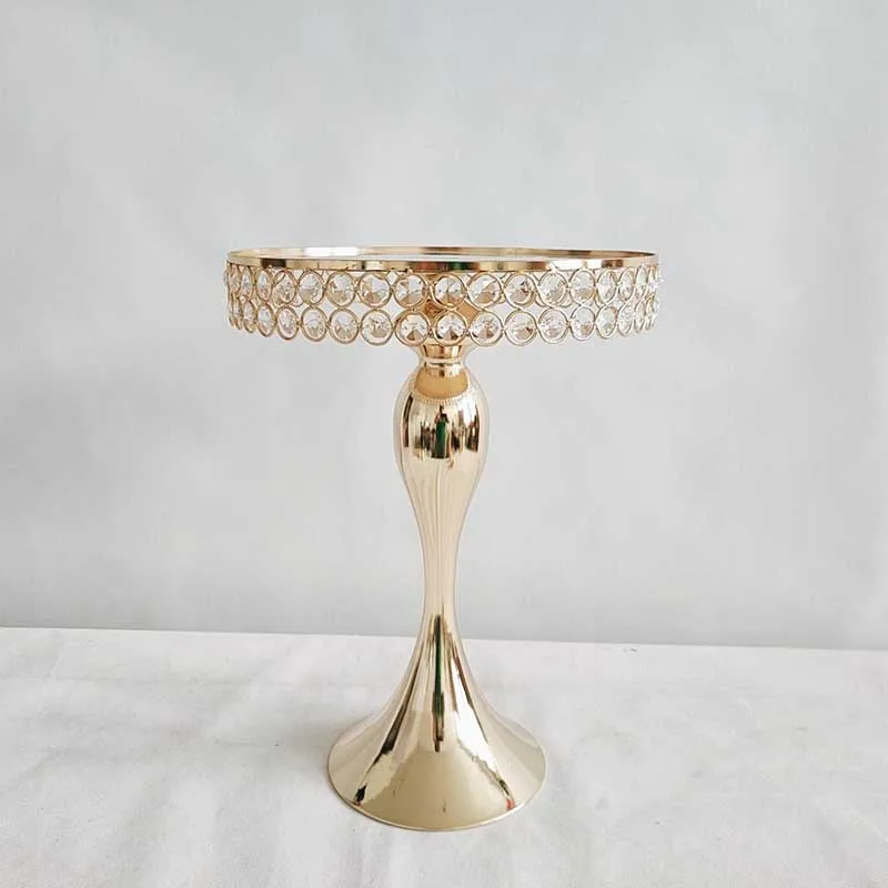 1pcs gold plating Cake Stand Set Crystal Metal mirror Cupcake stand decorations Dessert Pedestal Party Display cake tray