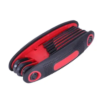 

9Pc Crv Steel Universal Folding Hex Wrench Metric Bicycle Wrench Torque Wrench Set