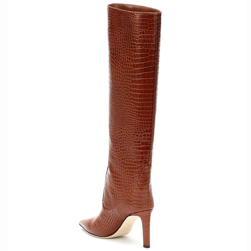 MORAZORA/большие размеры 34-45; новые женские сапоги; сапоги до колена на высоком каблуке-шпильке в европейском стиле; женская модная обувь ковбойские сапоги для женщин