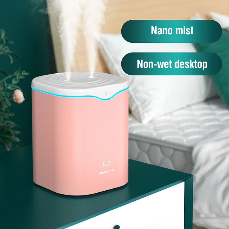 2000 ML USB Luftbefeuchter Doppelsprühanschluss Ätherisches Öl Aromatherapie Diffusor Cool Mist Maker Fogger für das Home Office_voghion.com