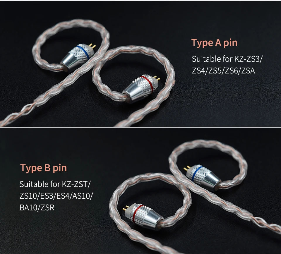 Плотным верхним ворсом KZ 3,5 мм 2Pin/интерфейсом MMCX отсоединяется 8 ядро Медь серебро смешанные кабель Применение для SE846 плотным верхним ворсом KZ ZS4/ZS5/ZS6/ZSA/ED16 ZSN/ZST/ES4/ZS10/AS10/BA10