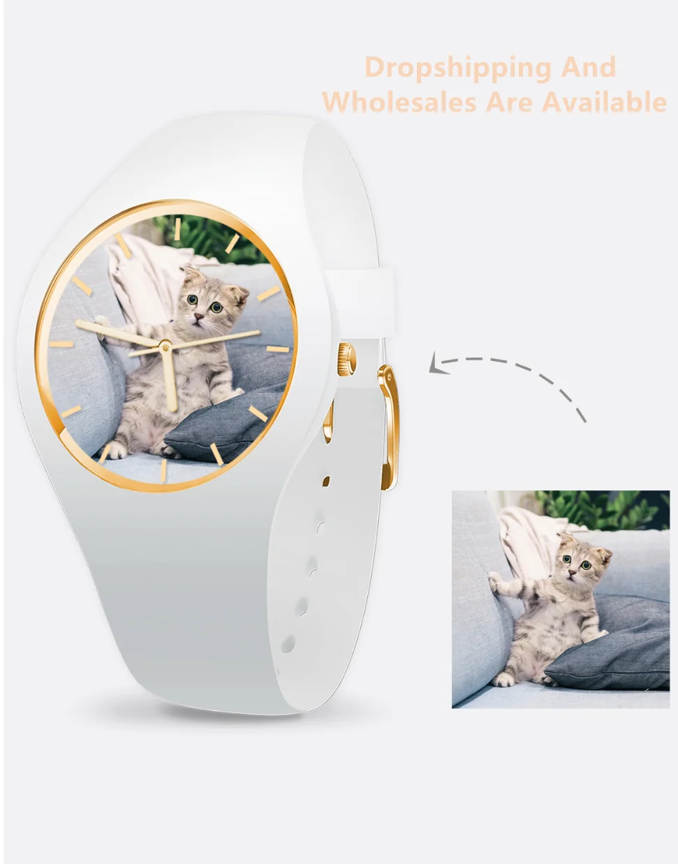 Personalized Photo Silicone Watch,Personalized Photo Watch,Custom Pet