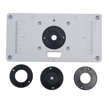 

Aluminum Router Table Insert Plate W/ Ring Set For DIY Woodworking Work Bench