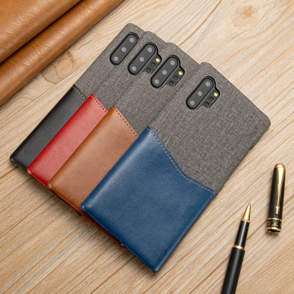Флип-чехол для телефона samsung Galaxy Note 10 Plus роскошный тканевый защитный чехол кожаный держатель для карт чехол для samsung Note 10
