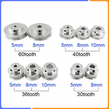 

3D Printer Parts GT2 Timing Pulley 30 36 40 60 Tooth Wheel Bore 5mm 8mm Aluminum Gear Teeth Width 6mm 2GT Accessories For Reprap