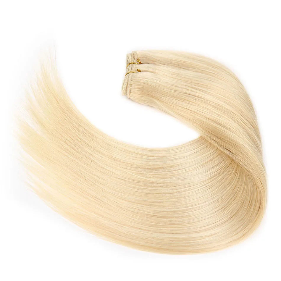 Bhf человеческие волосы, вплетенные прямые русские волосы, натуральные волосы Remy, 1 шт., 100 г, 1" до 26", черный, коричневый, блонд - Цвет: #613