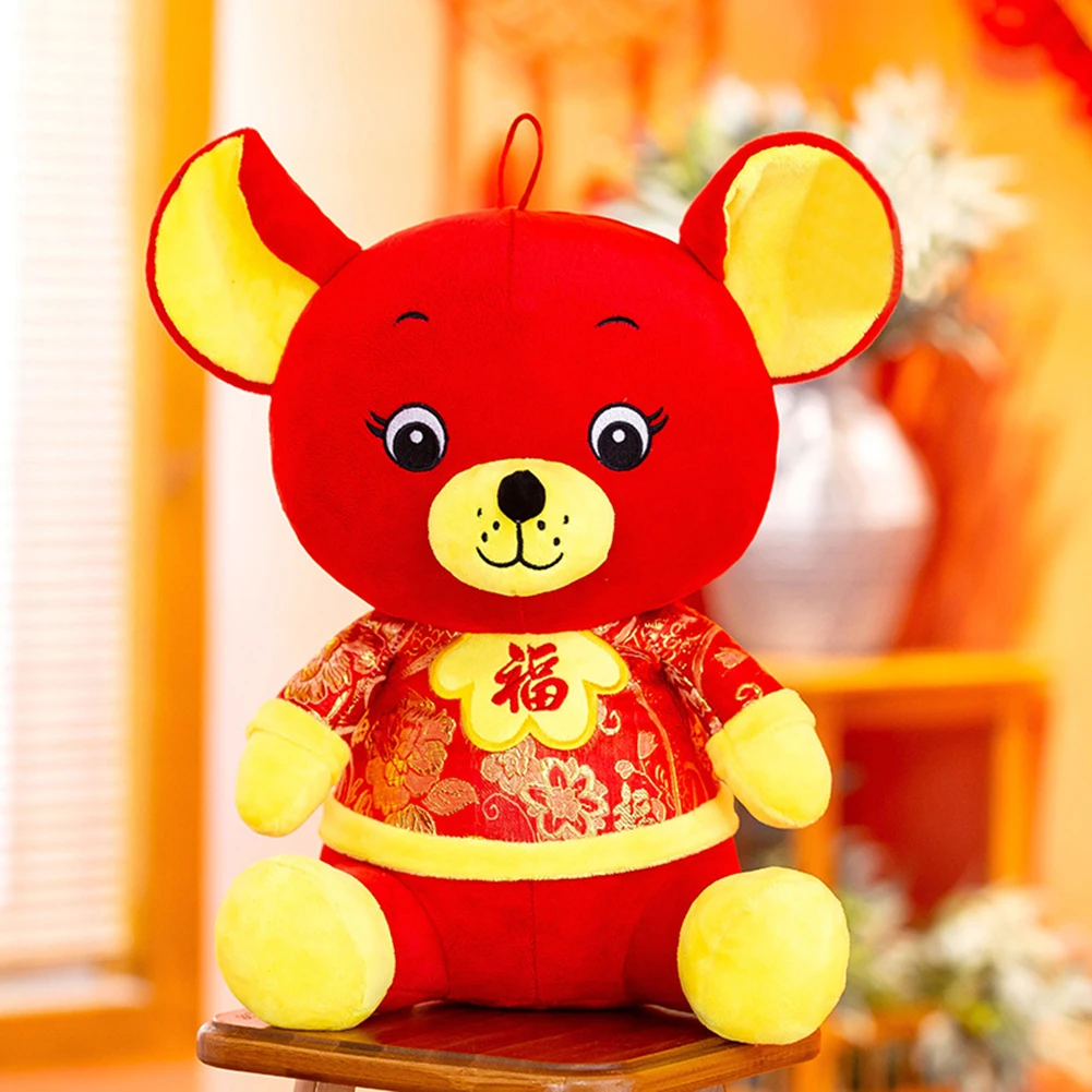 Новогодняя мультяшная игрушка на удачу, маскарадная крыса, сумка для переноски, плюшевая мягкая кукла, игрушка в подарок, домашний декор, подарок для рождественской вечеринки