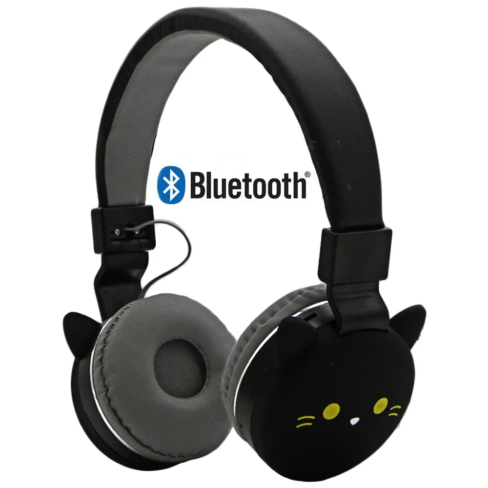 Wireless Bluetooth 4.2 Foldable Cat Ear Cute Headphones For Kids Girl Stereo Head-Mounted Headset With Microphone Support NFC