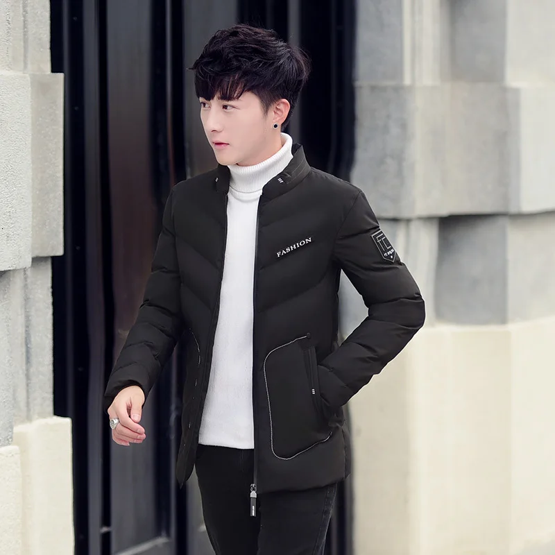 UYUK2109 Winter New Casual Loose Fashion Trend Quality Korean Version Of The Self-cultivation Collar Men's Cotton Coat Clothes