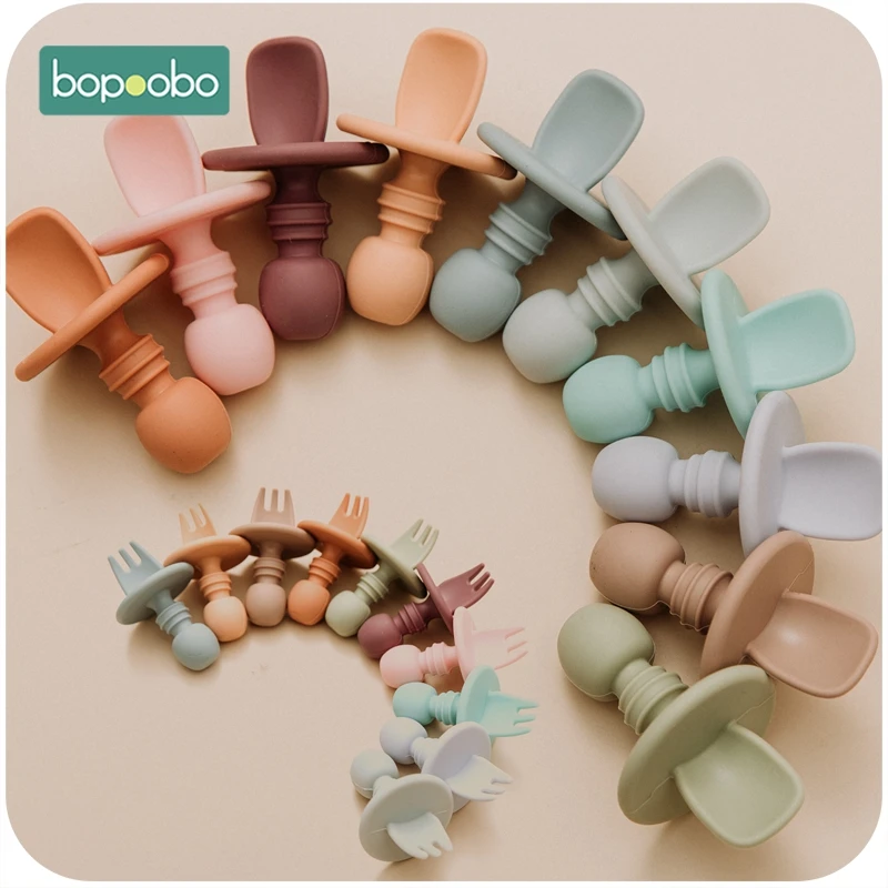 Juego de alimentación de cuchara de silicona para bebé, platos para chico, accesorios de alimentación para niños pequeños, vajilla de silicona, artículos para niños, 2 uds.