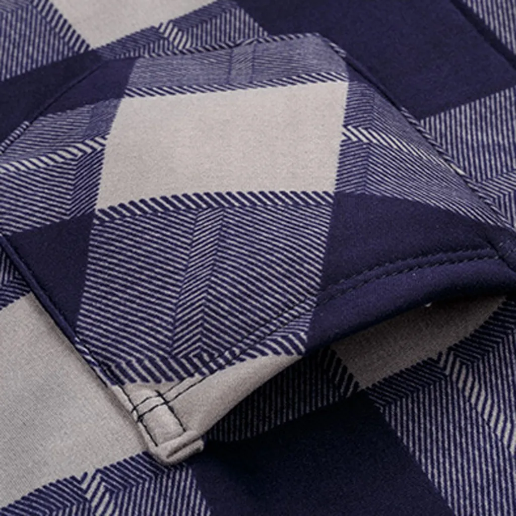 Feitong/Клетчатая Мужская рубашка с принтом; сезон зима-осень; Blusas; мужская деловая Повседневная Облегающая рубашка с длинными рукавами; уличная одежда; Теплые Топы