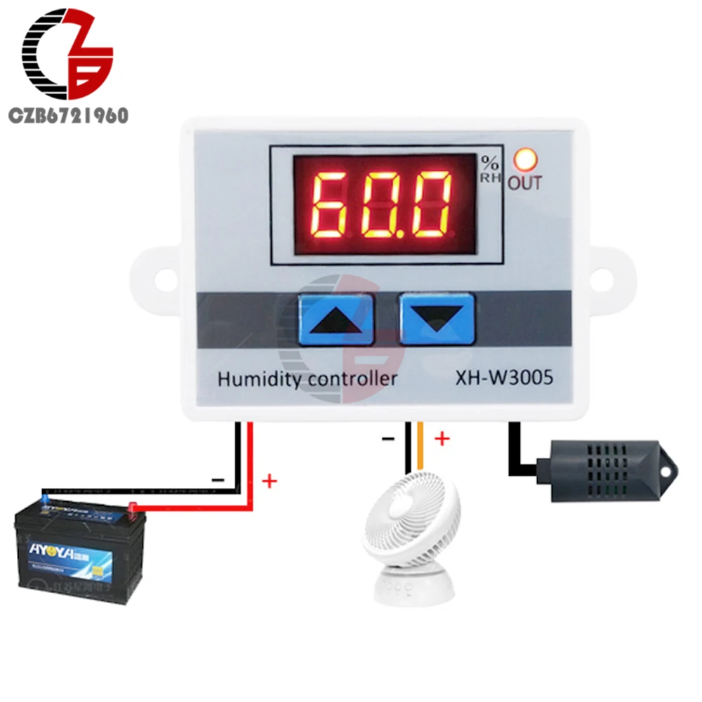 Controlador Digital de humedad para interiores y exteriores, deshumidificador de 220V, 110V, 24V, W3005, regulador de Humidistat|Instrumentos de temperatura| - AliExpress