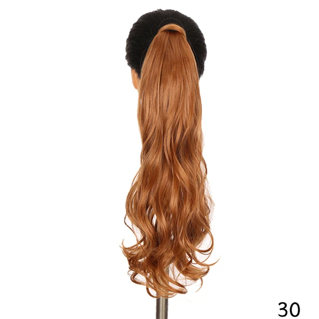 MSTN 24 Inches Long Synthetic Straight Ponytails for Women Natural Clip In Ponytail Hair Extension Hairpieces Blonde Fake Hair 0019-30