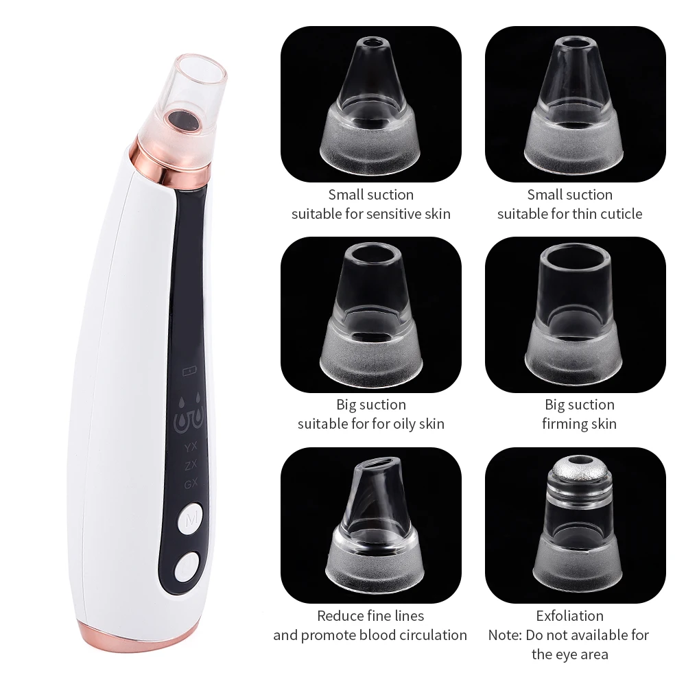 Deep Blackhead Acne Removal Vacuum Dark Black Head Face Skin Cleaner Nose Pore Pimple Care Suction Skin Extractor Cleansing Tool