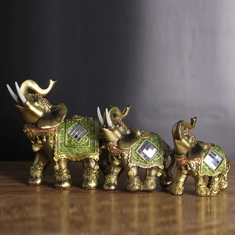 

Resin Decoration Craft Elephant Figurines Miniatures Kids Statue Crafts Miniature Garden Decoration for Office Living Room