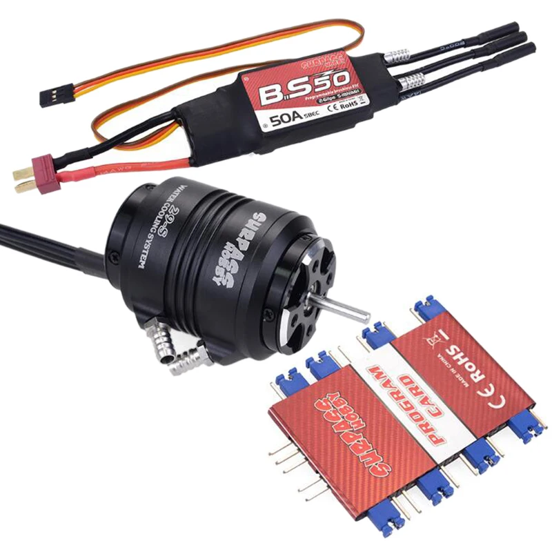 

SURPASS HOBBY Waterproof 2948 Motor & Water Cooling Jacket & 50A Brushless ESC Programming Card for RC Boat RC Accessories