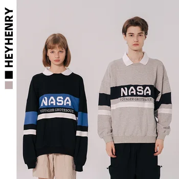 

2020 Fashion Pullover Shirt Collar Couple Loose Sweatshirt Casual Autumn Men Wear Tide Brand Woman