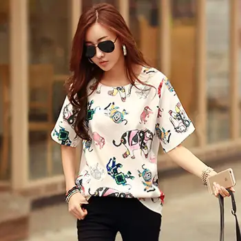 

Fashion Logo Printing T Shirts Women's Sleeve Short Fashion 100% cotton Female T-Shirts