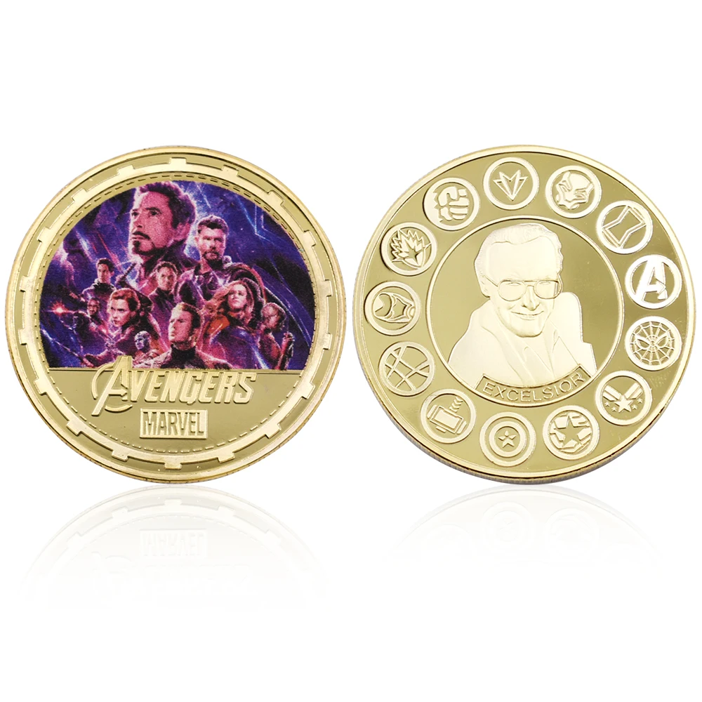 Новые коллекционные монеты США 24 к позолоченные металлические Мстители супер