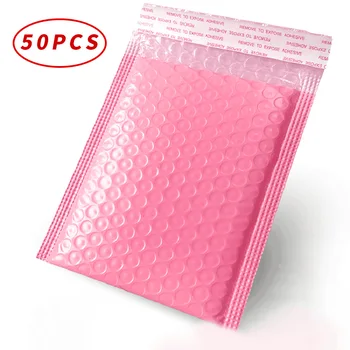 

50pcs Poly Bubble Mailer Self Seal Padded Envelopes Gift Bags For Book Magazine Lined Foam Mailer Waterproof Postal Shipping Bag