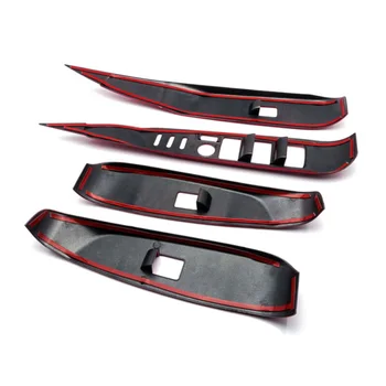 

Inner Window Lift Switch Button Panel Trim For Toyota Camry 2018-2019 Set Car Replacement Red