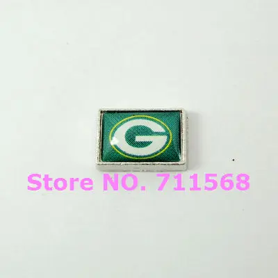 Green Bay Packers Микс 50 шт./лот Спортивная команда LogoFloating амулеты для стеклянных плавающих аксессуары для медальонов - Окраска металла: Green Bay Packers