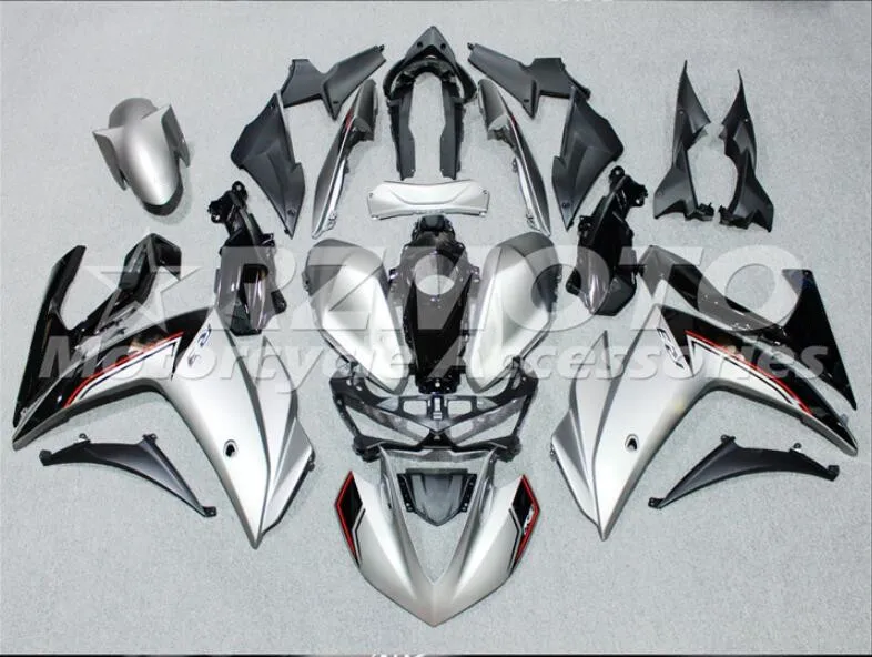 silver black 4 подарки ABS литьевая форма мотоцикл Обтекатели подходит для YAMAHA R3 R25- 15-19 капот кузова набор Серебряный черный крутой - Цвет: silver black