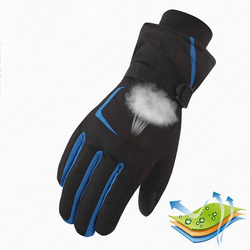 Брендовые новые лыжные перчатки мотоциклетные водонепроницаемые флисовые теплые перчатки Сноуборд снегоходные перчатки мужские и женские зимние перчатки мужские Q
