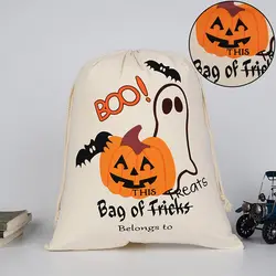 1 шт. хлопковые холщовые сумки для Хэллоуина корзинка для Хэллоуина сумки ободок с хэллоуинской тематикой декоративная паутина мешок для