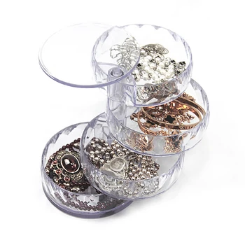 

Women'S Jewelry Storage Box New Design Fashion 4 Layers Rotatable Jewelry Storage Box With Lid Storage Supplies