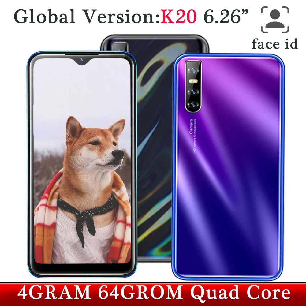Глобальный смартфонов K20 4G Оперативная память 64 Гб 13MP 6 26 дюймовым HD монитором под